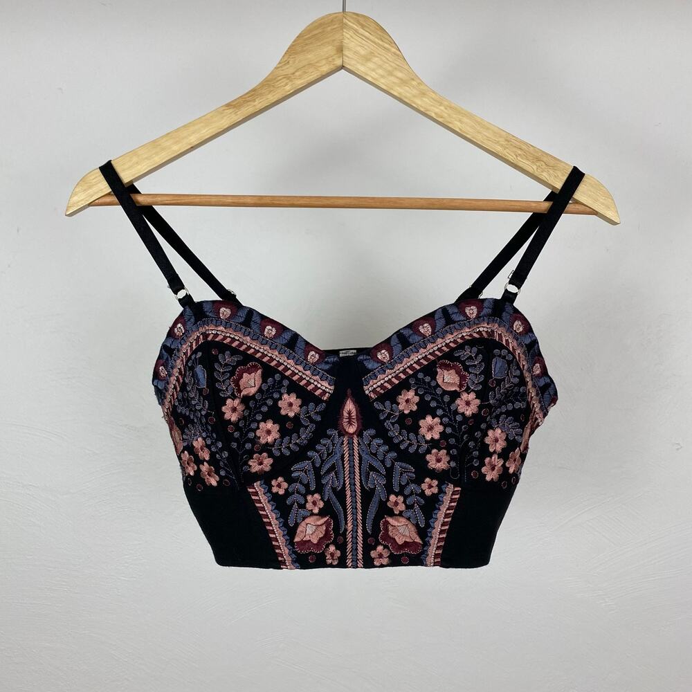 Intimately Free People Emilia Soft Bra - Black Combo - Size Small